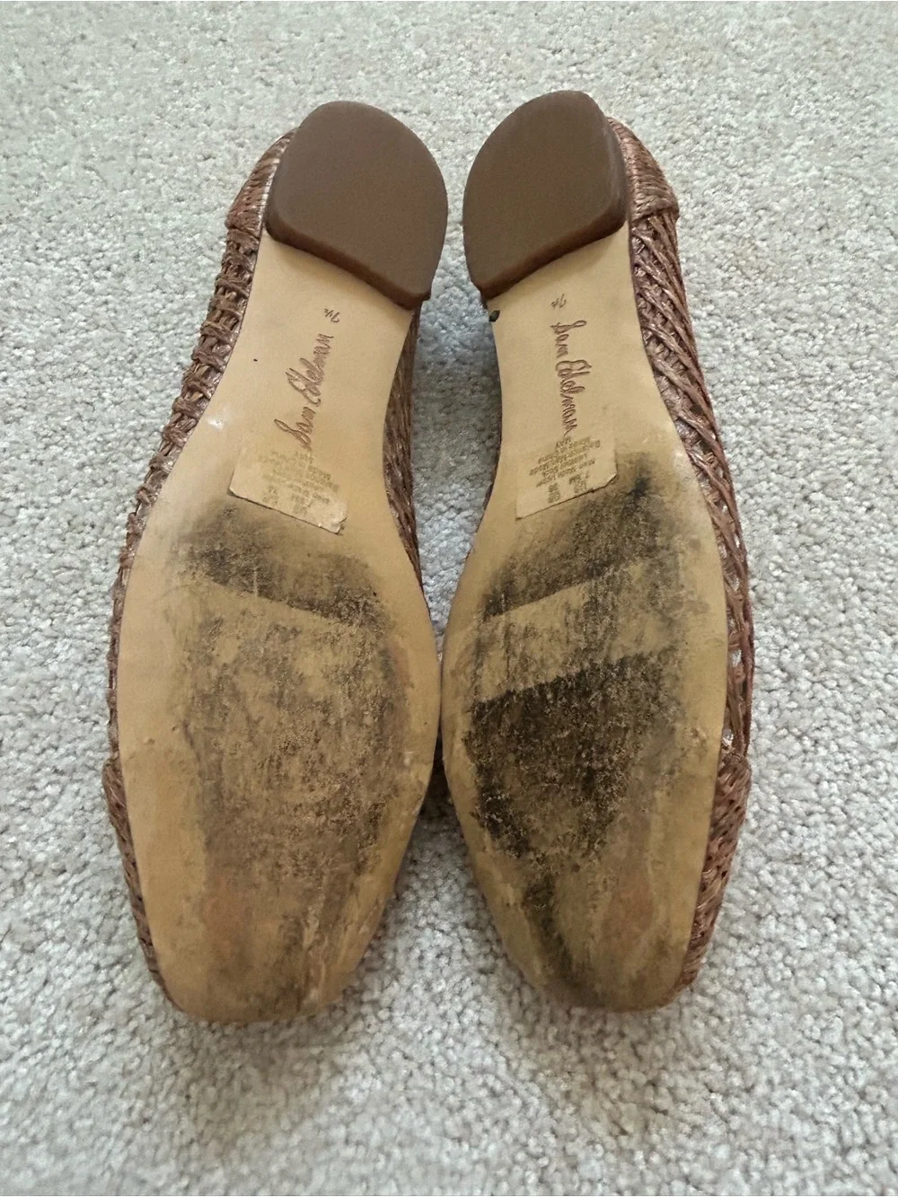 Sam Edelman Brown Woven Ballet Flats with Bow Detail